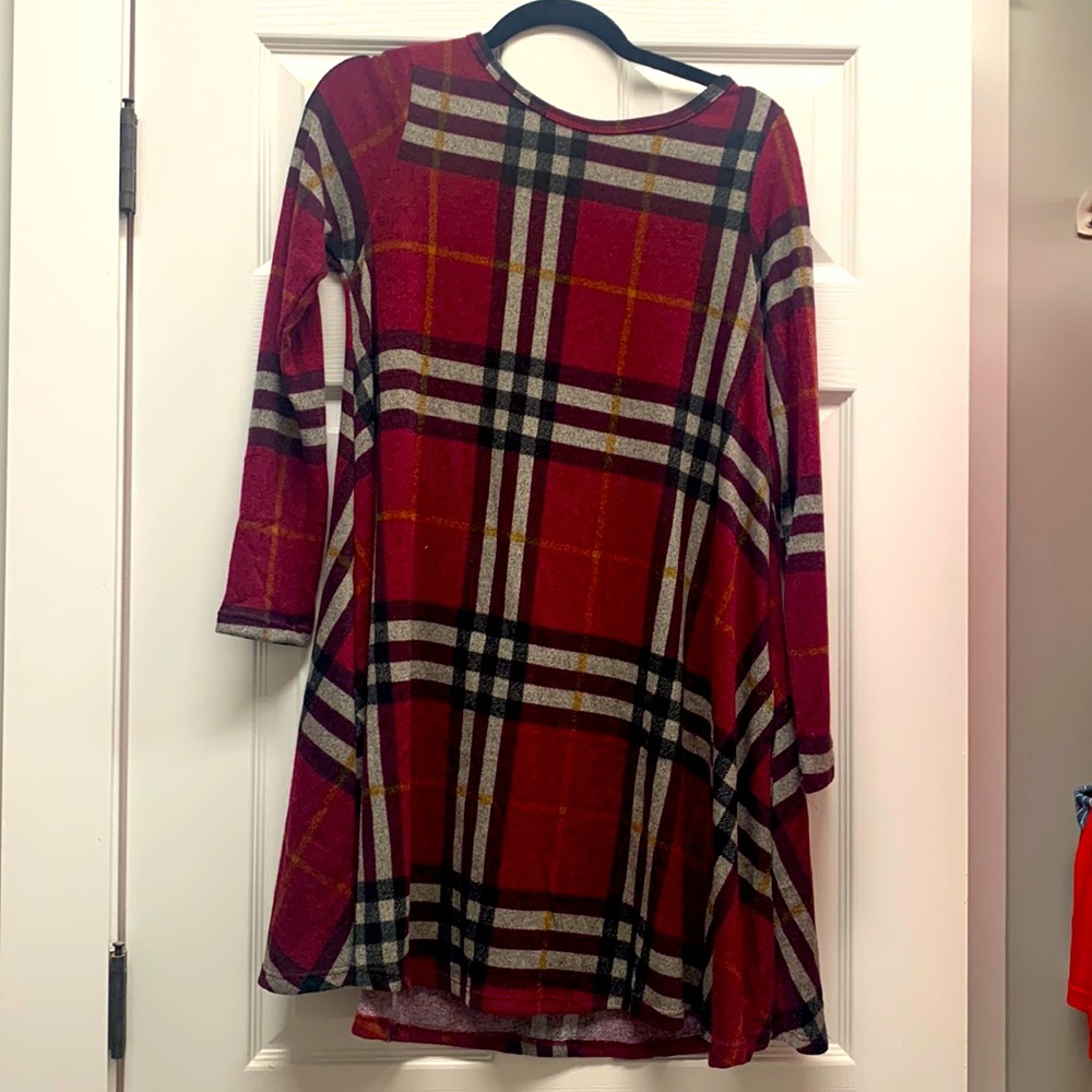 Checkered Knee Length Dress